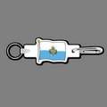 4mm Clip & Key Ring W/ Full Color Flag of San Marino Key Tag